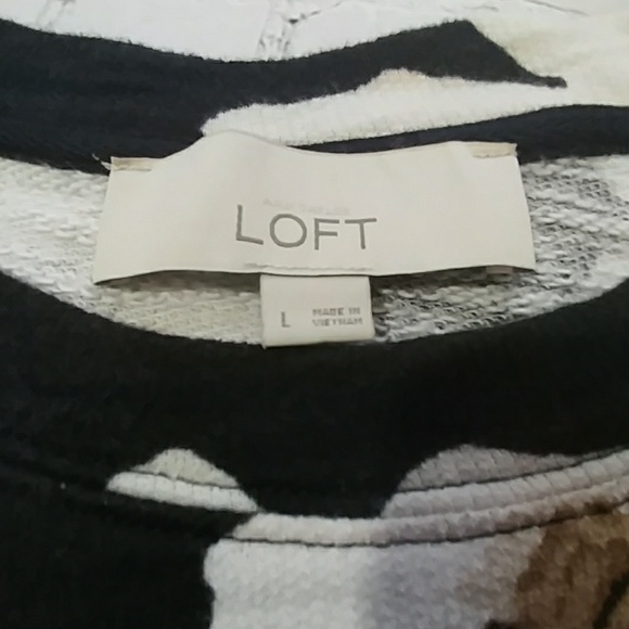 Loft Slate Gray Floral Top - Picture 6 of 7